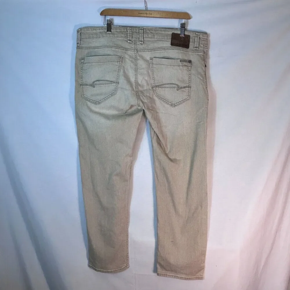 Mavi Men's Zach Tan Denim Low-Rise Faded Easy Straight Leg Jeans Size 40X32